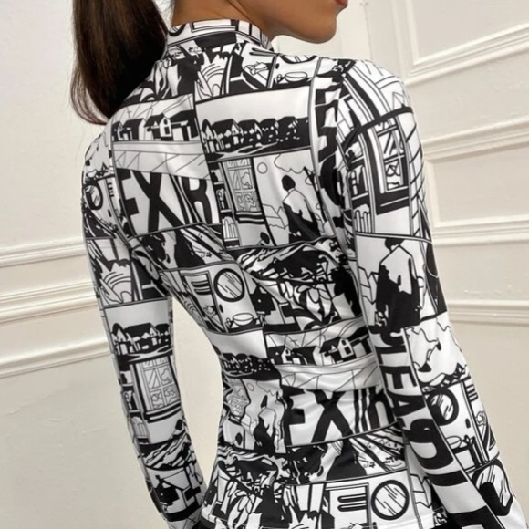 Luxury Pop Art Printed Blouse. - Picture 8 of 16